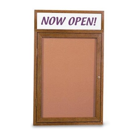 United Visual Products Double Door Wood Enclosed Corkboard, Hdr UV102HD-5